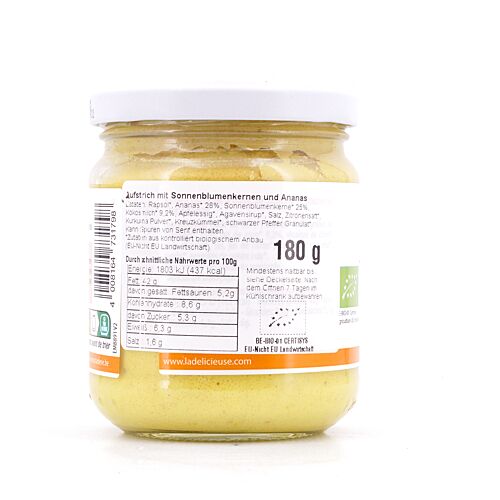 La Délicieuse Ananas & Kokos Aufstrich BIO  180 Gramm Produktbild