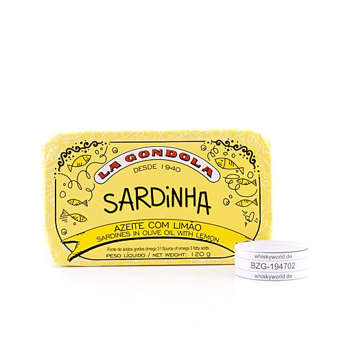 La Gondola Sardinen in Olivenöl mit Zitrone 125g 85 Gramm Abtropfgewicht Produktbild