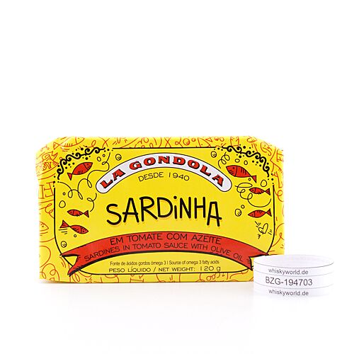 La Gondola Sardinen in Tomatensauce mit Olivenöl  120 Gramm Produktbild