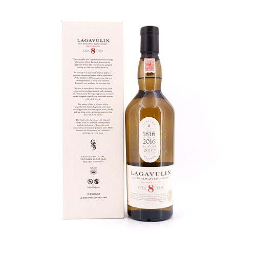 Lagavulin 8 Jahre limitierte Sonderabfüllung 200 Jahre Lagavulin 0,70 Liter/ 48.0% vol Produktbild
