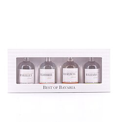 Lantenhammer Best of Bavaria Edelbrände Miniatur-Set je 0,050l Willamsbrine; Haselnuss; Waldhimbeer & Marille Produktbild