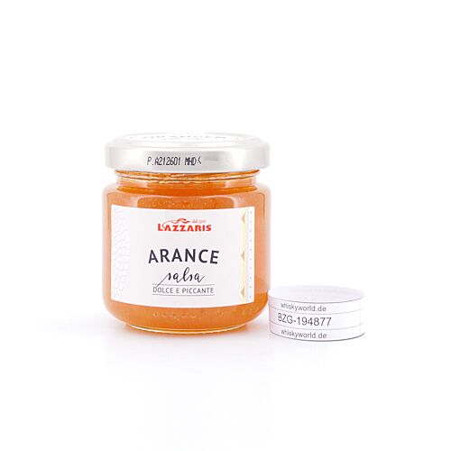 Lazzaris Orangen-Sauce aus kandierten Früchten mit Senfaroma Orangen Sauce Süß-Scharf 120 Gramm Produktbild
