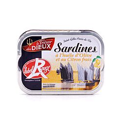 Le Trésor des Dieux Sardinen mit Zitrone in Olivenöl Label Rouge 115g Produktbild