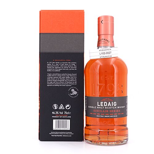 Ledaig Rioja Cask Finish Sinclair Series 0,70 Liter/ 46.3% vol Produktbild
