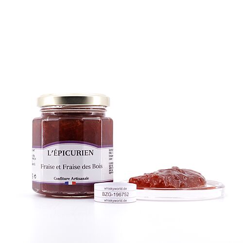 L’Epicurien Erdbeer Konfitüre mit Walderdbeere  210 Gramm Produktbild