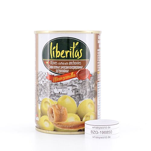Liberitas Grüne Oliven gefüllt mit Anchovis  280 Gramm Produktbild
