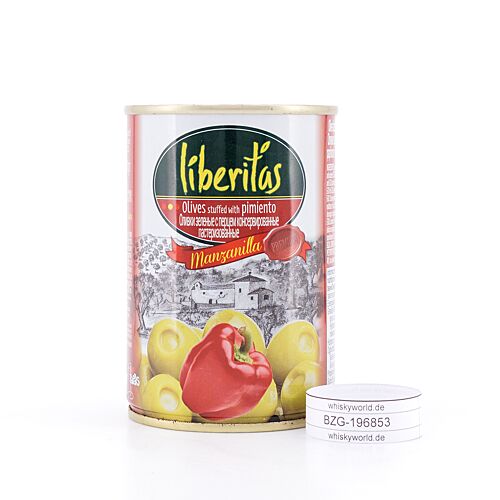 Liberitas Grüne Oliven gefüllt mit rotem Paprika  280 Gramm Produktbild