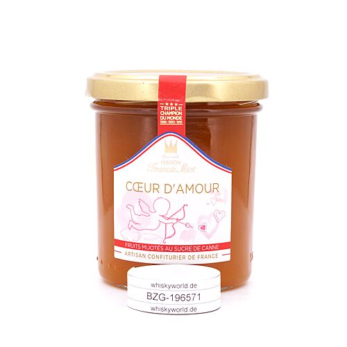 Maison Francis Miot Coeur d`Amour Konfitüre aus Aprikose, Mango, Passionsfrucht, Pfirsich & Champagner, mit Rohrzucker 220 Gramm Produktbild