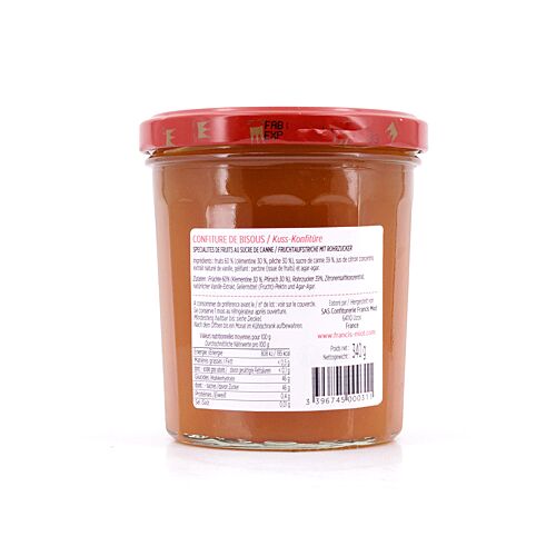 Maison Francis Miot Confiture De Bisous Kuss-Konfitüre aus Klementine & Pfirsich mit Rohrzucker 340 Gramm Produktbild