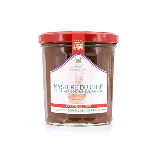 Maison Francis Miot Mystère du Chef Fruchtaufstrich aus Pfirsich, Aprikos; Mango & Passionsfrucht 340 Gramm Produktbild