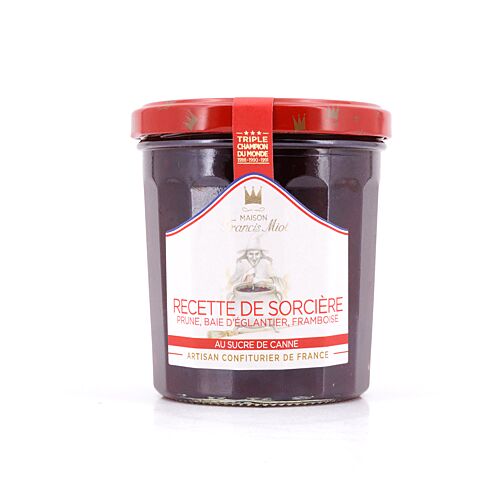Maison Francis Miot Recette de Sorciere Hexe- Konfitüre aus Pflaume, Hagebutte & Himbeere, mit Rohrzucker 340 Gramm Produktbild