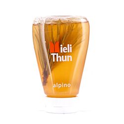 Mieli Thun Alpino Melange aus Akazienhonig und Latschenkieferöl mit Kieferknospe in Spenderflasche Produktbild