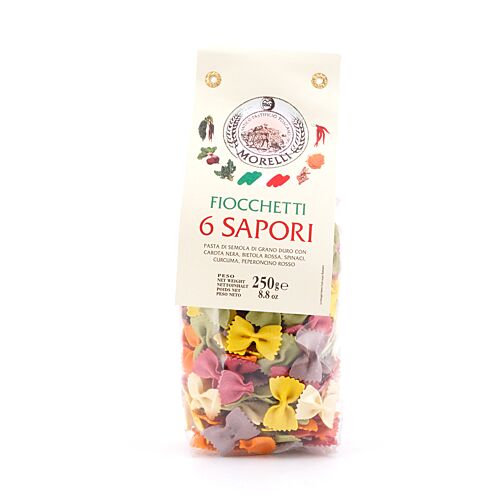 Morelli 6 Aromen Fiocchetti Bunte Nudeln 250 Gramm Produktbild