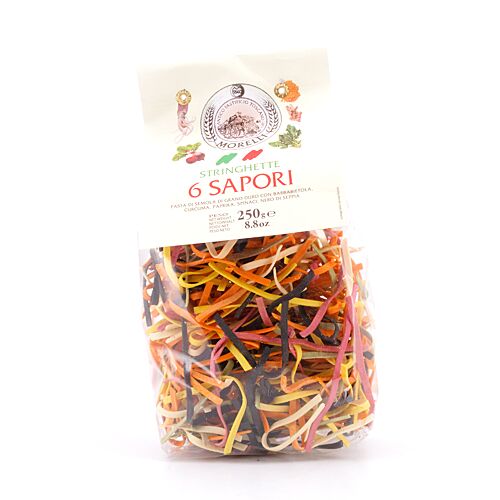 Morelli 6 Aromen Stringhette Bunte Nudeln 250 Gramm Produktbild