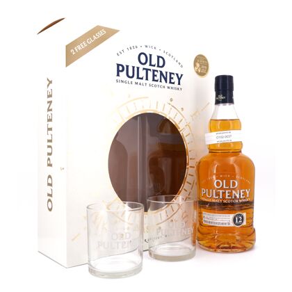 Old Pulteney 12 Jahre 43% mit 2 Stück Gläser 0,70 Liter/ 43.0% vol