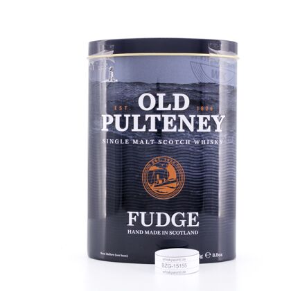 Old Pulteney Whisky Fudge mit Old Pulteney Whisky in Blechdose 25 Stück 250 Gramm