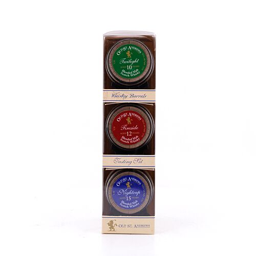 Old St. Andrews Mini-Fass-Set Blended Malt Twilight 10 y.o., Fireside 12 y.o., Nightcap 15 y.o. je 0,05l 0,150 Liter/ 40.0% vol Produktbild