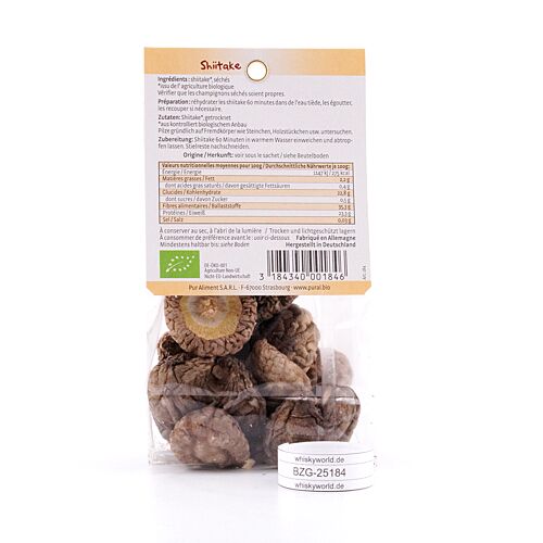 Pural Shiitake luftgetrocknete Hüte 20 Gramm Produktbild