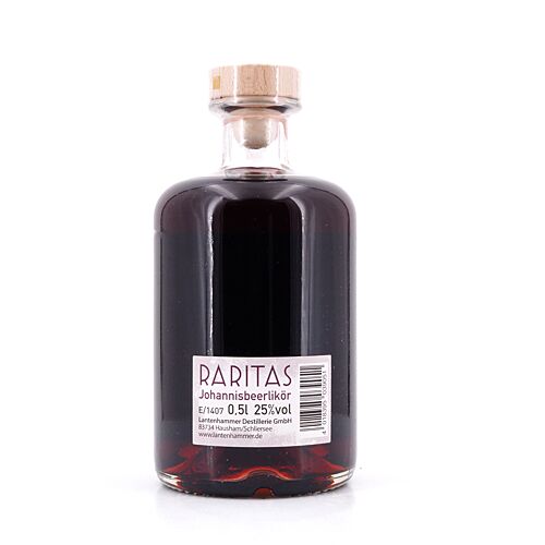 Raritas Johannisbeerlikör aus regionalen Schwarzen Johannisbeeren 0,50 Liter/ 25.0% vol Produktbild
