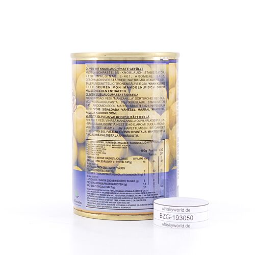 Rio Ana Aceitunas Rellenas de Ajo Grüne Oliven gefüllt mit Knoblauchpaste 292 Gramm Produktbild