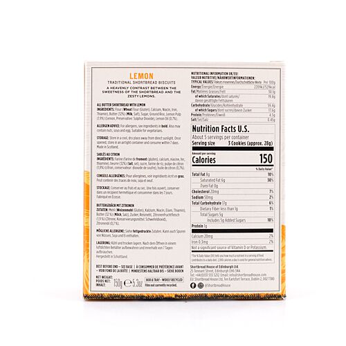 Shortbread House of Edinburgh Shortbread Kekse mit Lemon Bites Rounds 150 Gramm Produktbild