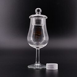 Signatory Nosing Glas mit Knopfdeckel und Eichstrich 2 / 4 cl Maße ca. H 16cm, D 4/6cm (Logo Golddruck) Produktbild