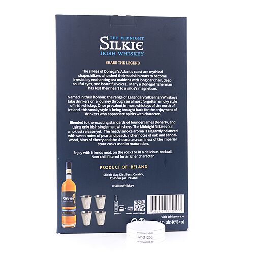 Silkie The Legendary The Midnight Blended Irish Whiskey in Geschenkpackung mit 4 Cups & 1 Travel Pouch 0,70 Liter/ 46.0% vol Produktbild