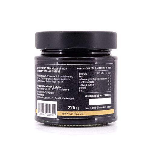 Slyrs Fruchtaufstrich Schwarze Johannisbeere mit Whisky 225 Gramm/ 7.0% vol Produktbild