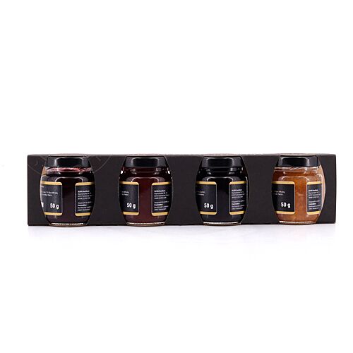Slyrs Fruchtaufstrich-Set mit Alkohol 4 Sorten × 50 g 200 Gramm/ 7.0% vol Produktbild