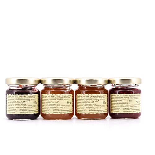 Slyrs Whisky-Fruchtaufstriche Mini 4er Set 4 Sorten je 50 Gramm 200 Gramm/ 4.0% vol Produktbild