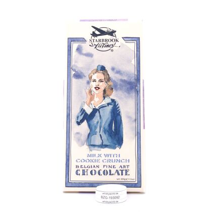 Starbrook Airlines Milchschokolade 31% mit Cookie Crunch Belgian Fine Art Chocolate 100 Gramm