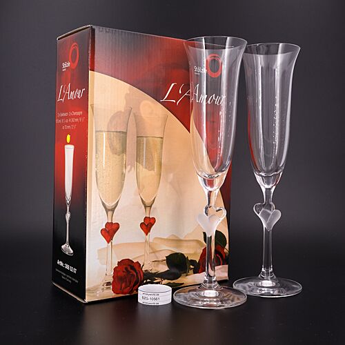 Stölzle L`Amour Champagner Gläser 2er Set satiniertes Herz 2 Stück Produktbild
