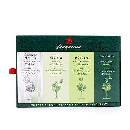 Tanqueray Explore The Unmistakable Taste Of Tanqueray Set beinhaltet 4 Stück je 0,05l 0,20 Liter/ 43.3% vol Produktbild