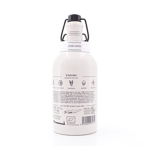 Taube Bio Bavarian Dry Gin Steinzeugflasche mit Bügelverschluß 0,50 Liter/ 42.0% vol Produktbild
