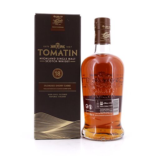 Tomatin 18 Jahre finish in Oloroso Sherry Butts  0,70 Liter/ 46.0% vol Produktbild