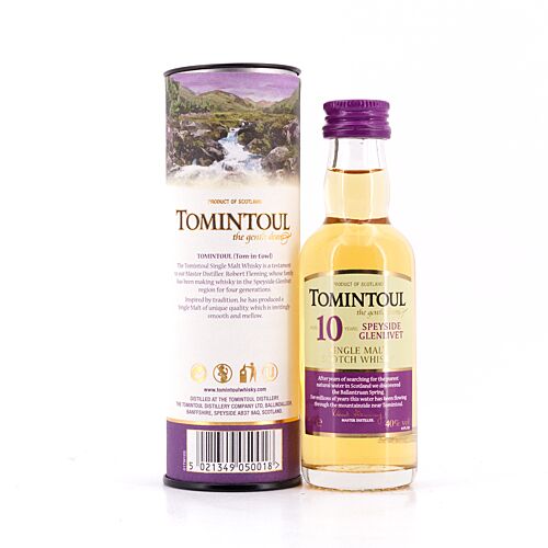 Tomintoul 10 Jahre the gentle dram the gentle dram Miniatur 0,050 Liter/ 40.0% vol Produktbild