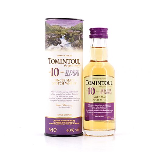 Tomintoul 10 Jahre the gentle dram the gentle dram Miniatur 0,050 Liter/ 40.0% vol Produktbild