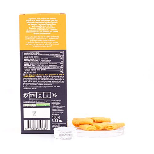 Traou Mad Creperolles CHEDDAR Mini-Crèpe Dentelle gefüllt mit Cheddar 100 Gramm Produktbild
