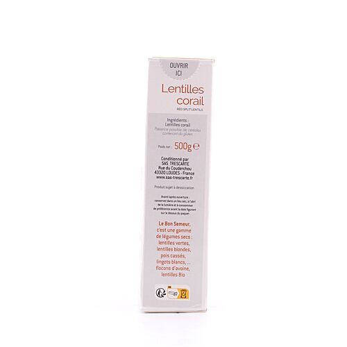 Trescarte Lentilles Corail Rote Linsen 500 Gramm Produktbild