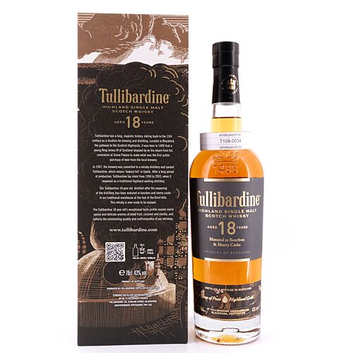 Tullibardine 18 Jahre  0,70 Liter/ 43.0% vol Produktbild