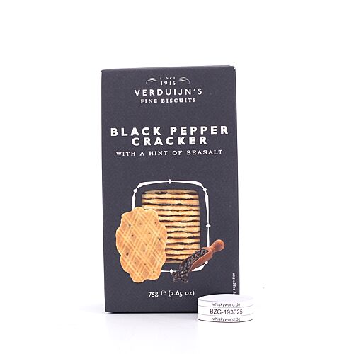 Verduijn's Black Pepper Cracker Waffeln mit Pfeffer und Meersalz 75 Gramm Produktbild