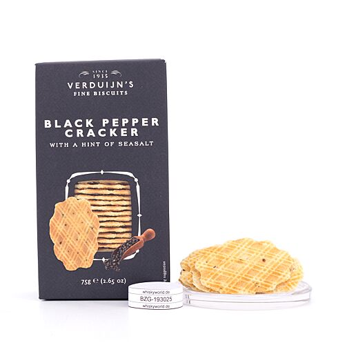 Verduijn's Black Pepper Cracker Waffeln mit Pfeffer und Meersalz 75 Gramm Produktbild