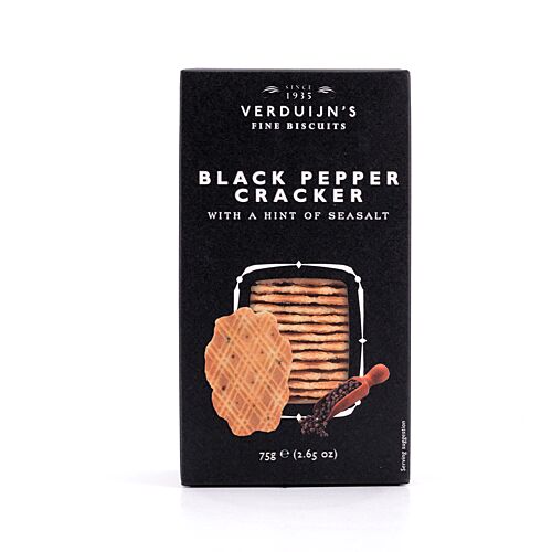 Verduijn's Black Pepper Cracker Waffeln mit Pfeffer und Meersalz 75 Gramm Produktbild