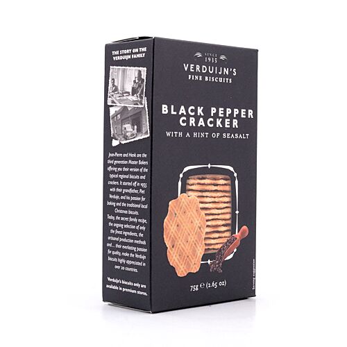 Verduijn's Black Pepper Cracker Waffeln mit Pfeffer und Meersalz 75 Gramm Produktbild