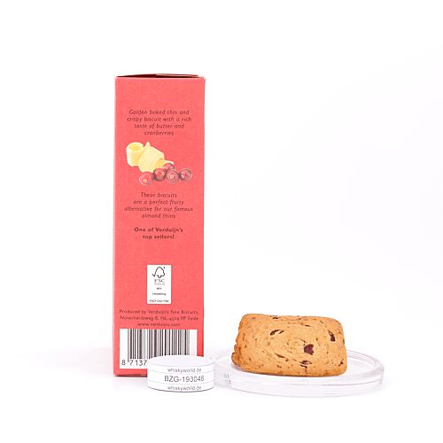 Verduijn's Cranberry Thins Buttergebäck mit Preiselbeeren 75 Gramm Produktbild