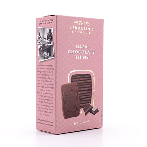 Verduijn's Dark Chocolate Thins Butterkekse mit Schokolade und Kakaopulver 75 Gramm Produktbild