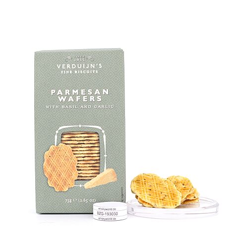 Verduijn's Parmesan Wafers Waffeln mit Parmesan, Basilikum und Knoblauch 75 Gramm Produktbild
