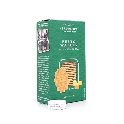 Verduijn's Pesto Wafers Käsewaffeln mit Basilikum und Knoblauch 75 Gramm Produktbild