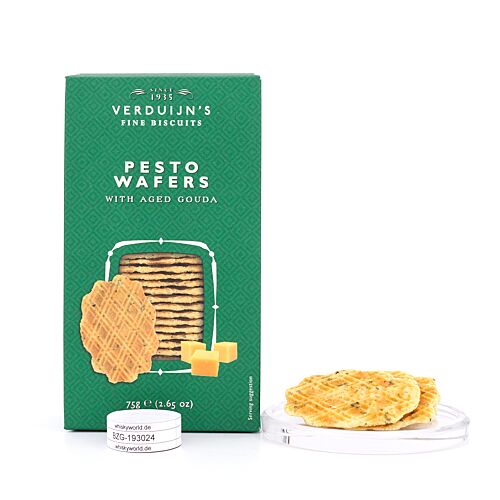 Verduijn's Pesto Wafers Käsewaffeln mit Basilikum und Knoblauch 75 Gramm Produktbild
