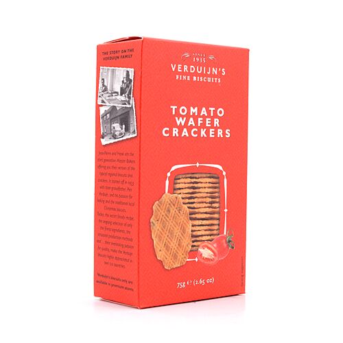 Verduijn's Tomato Wafer Crackers Waffeln mit Tomate und Basilikum 75 Gramm Produktbild